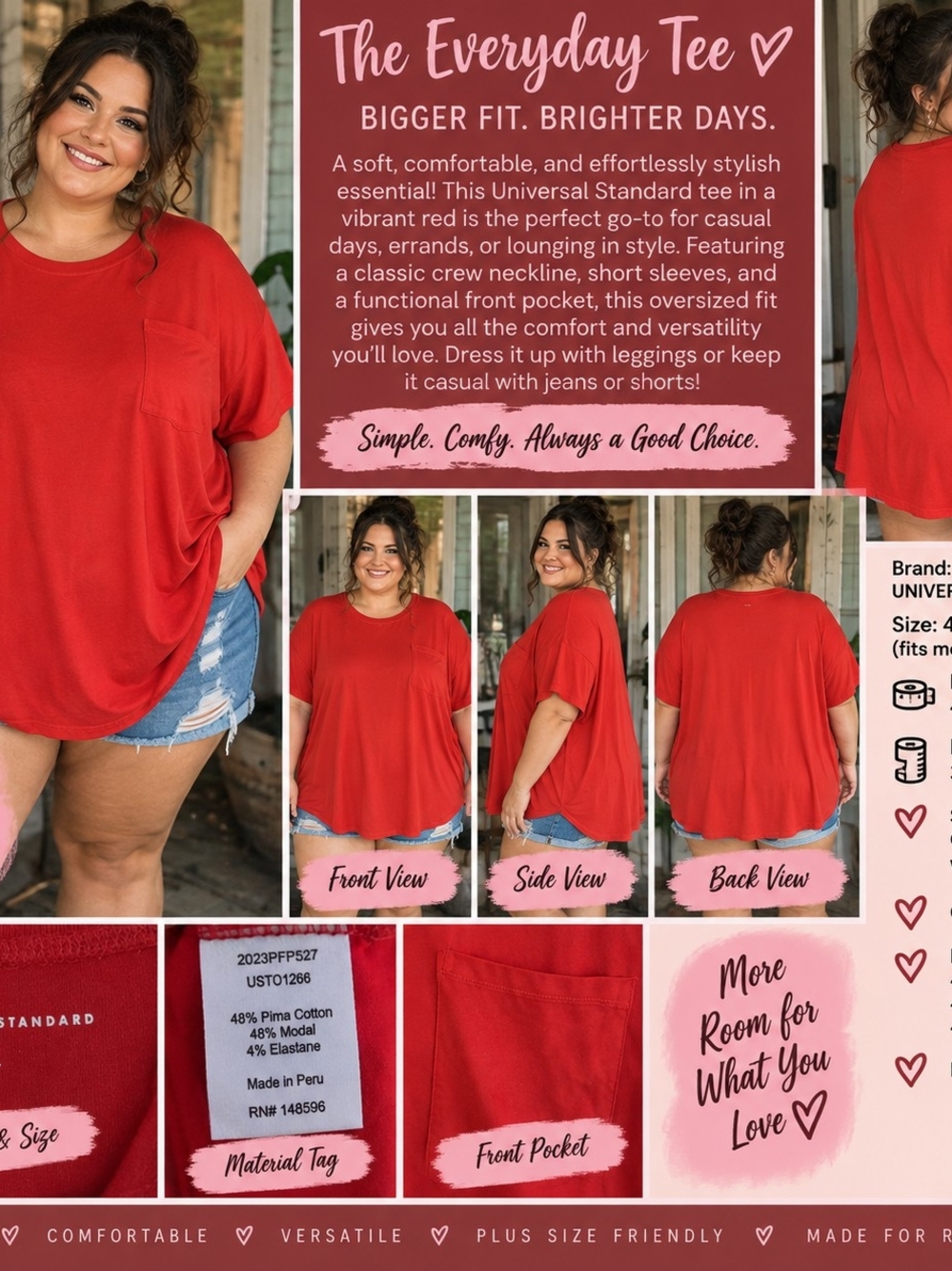 P211 ❤️ Red Hot & Ready Everyday Tee ❤️